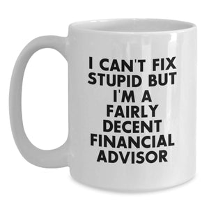 Funny Financial Advisor Gifts for Christmas Unique White Coffee Mugs Gifts from Men to Women Friends and Coworkers
