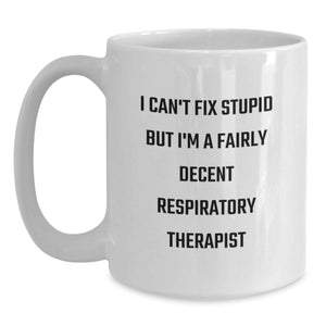 Funny Respiratory Therapist Gifts for Men White Coffee Mug Christmas Unique Presents