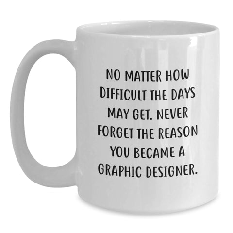 Image of Funny Inspirational Quotes for Graphic Designers Gifts from Family to Men White Coffee Mug - Main