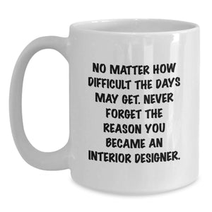Funny Interior Designer Gifts from Family Friends for Mom on Mother's Day White Coffee Mug