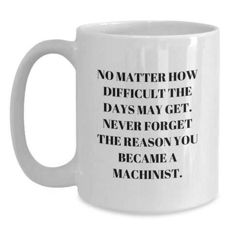 Image of Machinist Inspirational Funny Christmas Unique Gifts for Men from Friends, Unique White Coffee Mugs, Motivational Machinist Gifts, Best White Coffee Cup for Machinist - Main