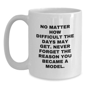 Funny Model Quotes White Coffee Mug Gifts from Friends to Model, Birthday Unique Gifts for Model and Coffee Lovers, Funny White Coffee Mug