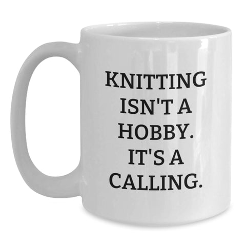 Image of Funny Knitting Inspiration Gifts for Knitting Lovers, White Coffee Mug, Gifts from Family for Knitting Friends, Christmas Unique Gifts - Main