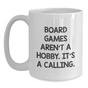 Funny Board Games Quote Gifts from Family for Men White Coffee Mug, Christmas Unique Presents