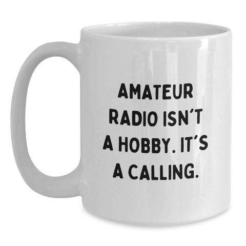Image of Amateur Radio Enthusiast Gifts from Friends - White Coffee Mug for Christmas Unique Presents - Main