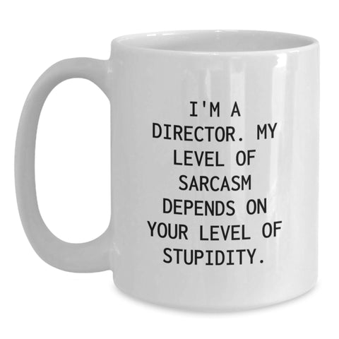 Image of Funny Director Gifts from Men and Women - White Coffee Mug for Director Friends and Family with Sarcasm Quote - Main