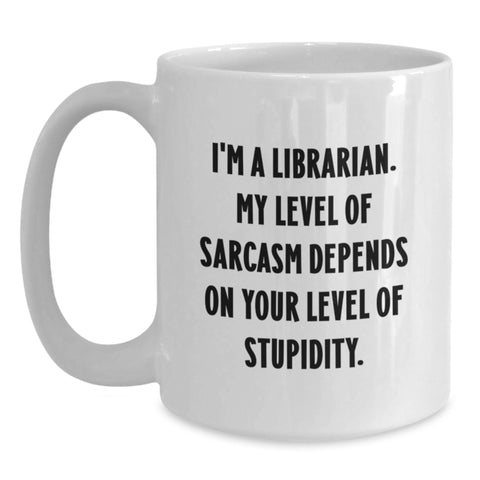 Image of Funny Librarian Gifts from Friends - Librarian White Coffee Mug Christmas Unique Presents for Librarian Women - Main