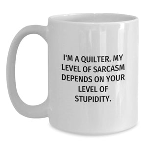 Funny Quilter Gifts for Women, Quilter Christmas Unique Presents from Family, Quilter White Coffee Mug