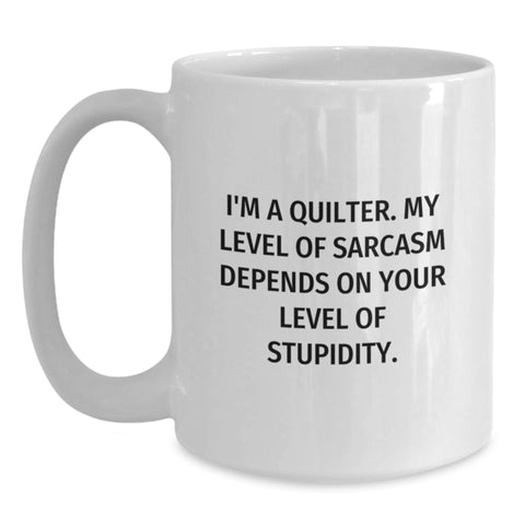 Image of Funny Quilter Gifts for Women, Quilter Christmas Unique Presents from Family, Quilter White Coffee Mug - Main