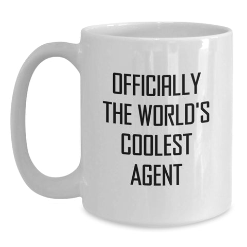 Image of Funny Agent Gifts from Friends Christmas Unique Gifts - Officially The World's Coolest Agent White Coffee Mug for Agent - Main