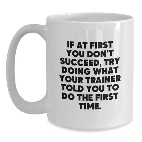 Image of Funny Trainer White Coffee Mugs Gifts from Men to Trainer Friends and Family for Christmas Unique Presents - Main