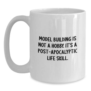 Funny Gifts for Model Building Enthusiasts, 'Model Building Is Not A Hobby' White Coffee Mug for Him, Unique Birthday Unique Gifts from Friends and Family