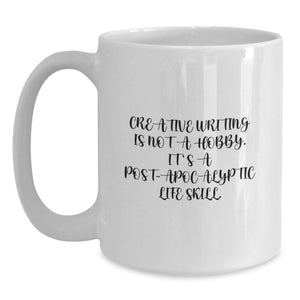 Creative Writing Lover Gifts from Friends, Unique Birthday Unique Gifts for Men, Funny White Coffee Mug, Inspirational Quote