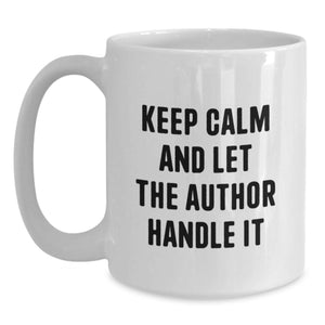 Funny Author White Coffee Mugs Gifts from Men to Author Friends for Graduation Unique Ideas
