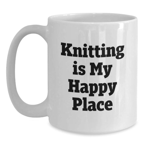 Image of Knitting Enthusiast Gifts Funny White Coffee Mugs for Knitting Lovers from Family and Friends - Main