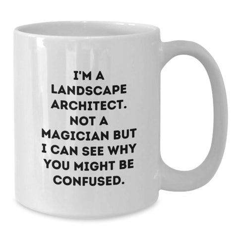 Image of Funny Quote Gifts from Men, Women, Friends, Coworkers, Family for Landscape Architect Valentine's Unique White Coffee Mugs - Additional