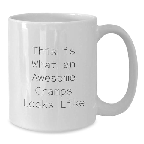 Image of Funny Gramps Gifts, White Coffee Mug for Birthday, This Is What An Awesome Gramps Looks Like - Additional
