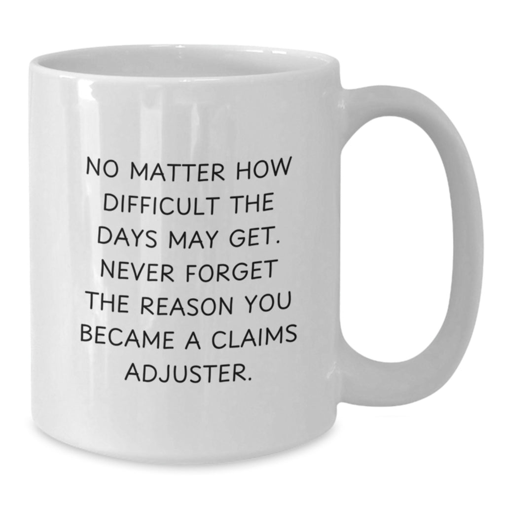 Funny Claims Adjuster Gifts from Friends for Men - White Coffee Mug with Inspirational Quote - Christmas Unique Treasures - Additional