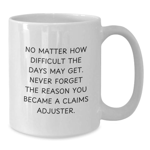 Image of Funny Claims Adjuster Gifts from Friends for Men - White Coffee Mug with Inspirational Quote - Christmas Unique Treasures - Additional