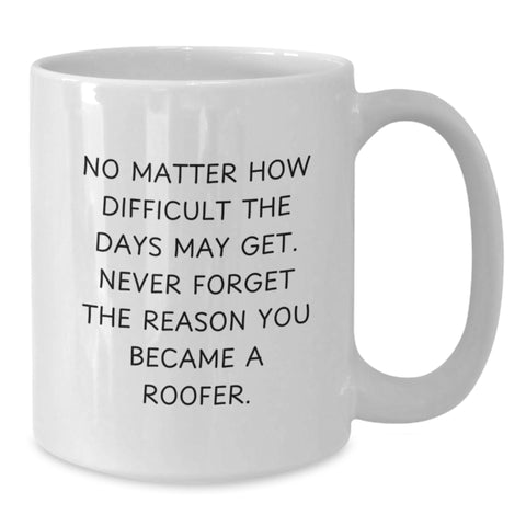 Image of Funny Roofer Gifts from Men for Him - White Coffee Mug for Roofer with Inspirational Quote - Mother's Day Unique - Additional