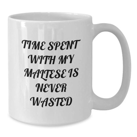 Image of Funny Maltese Dog White Coffee Mugs - Gifts from Men to Women, Family, Friends, or Coworkers on Valentine's - Additional