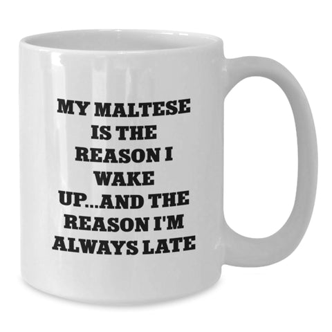 Image of Funny Maltese Dog Quote Gifts from Friends for Valentine's Unique White Coffee Mug - Additional