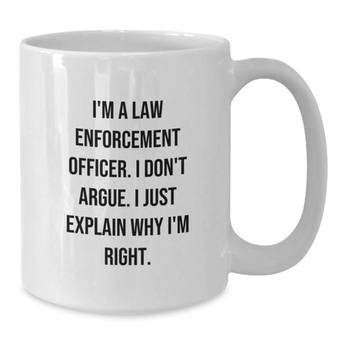 Image of Funny Law Enforcement Officer Gifts for Men Christmas Unique White Coffee Mugs from Family - Additional