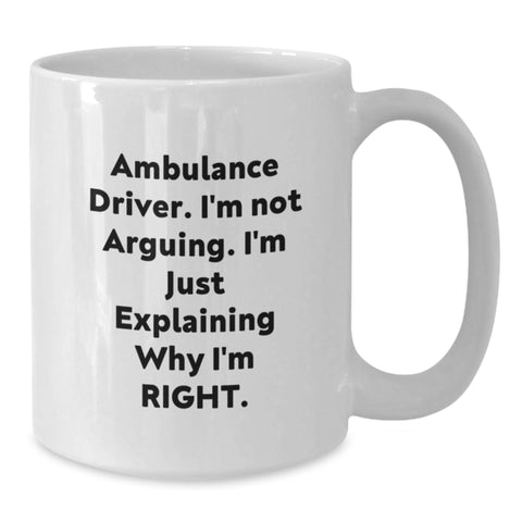 Image of Funny Ambulance Driver Gifts from Family for Ambulance Driver, White Coffee Mug for Christmas Unique Gifts - Additional