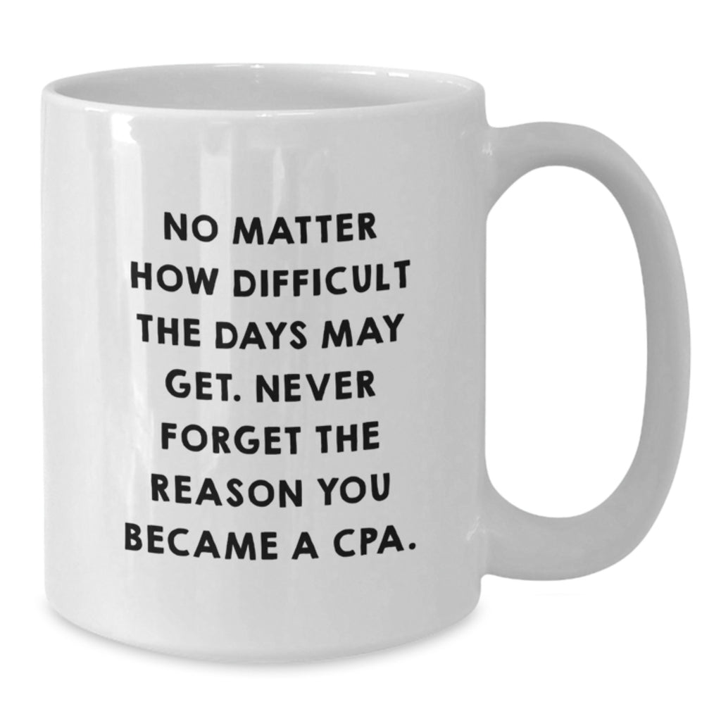 Funny Inspirational Gifts from Men to Women, White Coffee Mugs for CPA, Never Forget The Reason You Became A Cpa, Unique Christmas Unique Gifts - Additional
