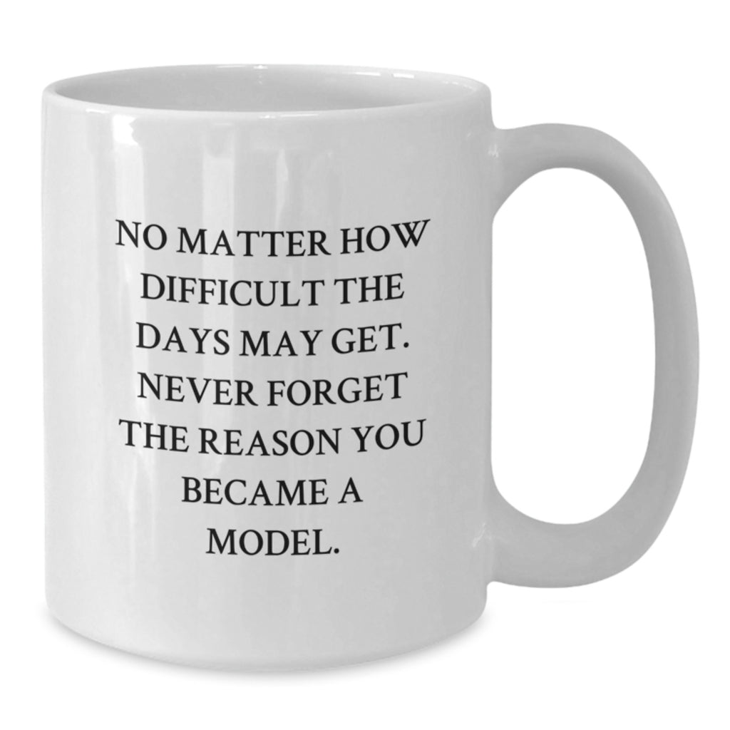 Cute Inspirational Model Gifts from Friends - White Coffee Mug - Never Forget The Reason You Became A Model. - Additional