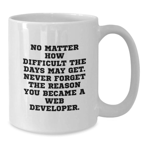Image of Inspiring Web Developer Gifts for Men, Funny White Coffee Mug, Christmas Unique Presents from Friends, Web Developer - Additional