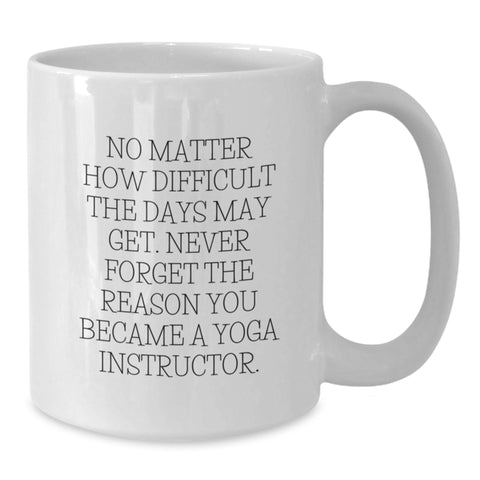 Image of Funny Yoga Instructor Gifts, Inspirational White Coffee Mug for Yoga Teachers, Christmas Unique Presents from Friends - Additional