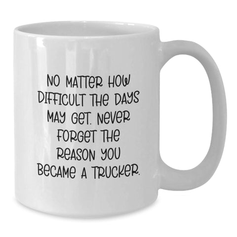 Image of Unique Gifts for Trucker Friends - White Coffee Mug with Inspirational Quote Gifts from Men to Trucker Friends for Christmas - Additional