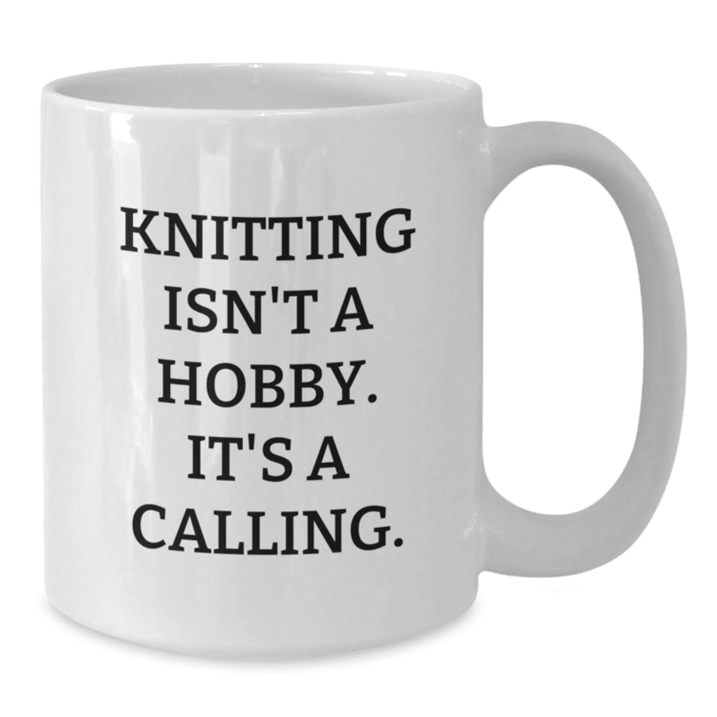 Funny Knitting Inspiration Gifts for Knitting Lovers, White Coffee Mug, Gifts from Family for Knitting Friends, Christmas Unique Gifts - Additional