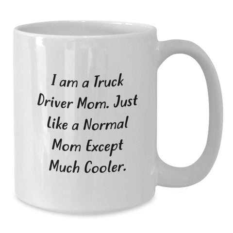 Image of Funny Truck Driver Mom Gifts from Family, Unique White Coffee Mug for Truck Driver Dad, Father's Day Unique Gifts for Him - Additional