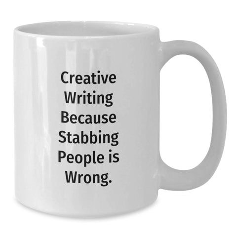 Image of Creative Writing Gifts for Men, Fun Funny Quote White Coffee Mug, Graduation Unique Gift from Friends to Family Members - Additional