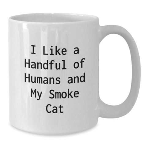 Image of Funny Smoke Cat White Coffee Mug Gifts from Friends to Graduation Unique Unique Gifts - Additional