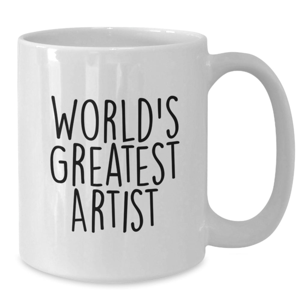 Funny Artist Gifts from Friends for Graduation - White Coffee Mug with 'World's Greatest Artist' Quote - Additional