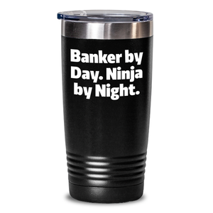 Funny Banker Gifts - Banker By Day, Ninja By Night. Father's Day Unique Gifts from Men to Banker - Main