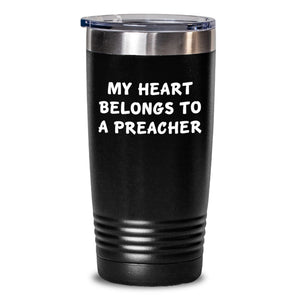 Funny Preacher Gifts from Friends for Birthday Unique Tumblers My Heart Belongs To A Preacher - Main