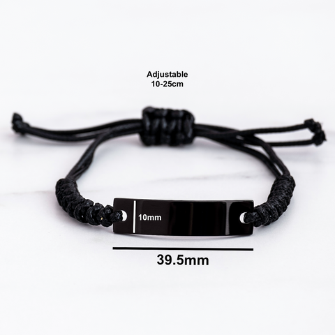 Image of Gifts from Coworkers, Administrative Assistant Gifts, Funny Quote Rope Bracelet, Adjustable Black Stainless Steel Rope, Perfect for Father's Day or Office Celebrations - Image 4