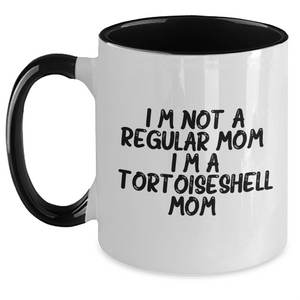 Tortoiseshell Cat Mom Funny Gifts from Friends and Family for Him - Unique Two Tone Coffee Mug for Father's Day - Main