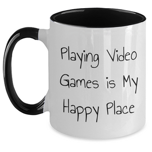 Funny Playing Video Games Quote Two Tone Coffee Mugs Gifts from Dad for Him on Father's Day - Black and White, Red and White, Navy and White, Pink and White Options - Main