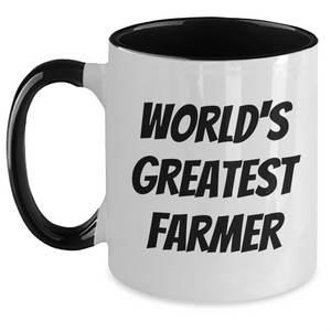 Funny Farmer Gifts from Men to World's Greatest Farmer on Mother's Day - Two Tone Coffee Mug - Main