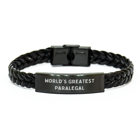 Image of Witty Paralegal Gifts from Friends - Interlaced Leather World's Greatest Paralegal Quote, Mother's Day Unique Gifts for Her - Image 1