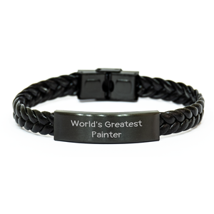 Funny Painter Gifts - Interlaced Leather Bracelet for World's Greatest Painter - Unique Mother's Day Unique Gifts from Friends and Family - Image 1