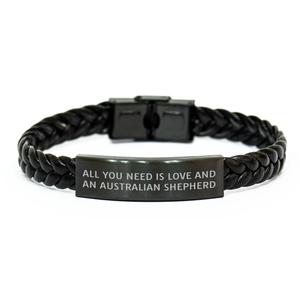 Australian Shepherd Dog Gifts, Funny Quote Inspired Interlaced Leather Bracelet for Men, Women, Friends, Family - Graduation Unique Gifts from Friends, Coworkers - Image 1