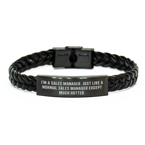 Image of Sales Manager Gifts from Men - Funny Interlaced Leather Bracelet for Sales Manager, Unique Mother's Day Unique Gift Ideas - Image 1