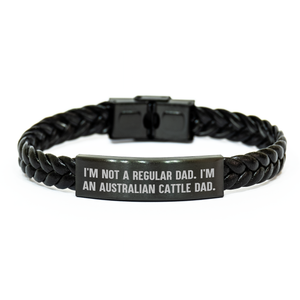 Australian Cattle Dog Funny Quote Leather Gifts from Friends, Interlaced Leather Bracelet for Australian Cattle Dog Lovers, Gifts for Men Women Family - Image 1