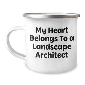 Funny Landscape Architect Gifts from Men - My Heart Belongs To A Landscape Architect Quote Camping Mug for Father's Day - Image 1